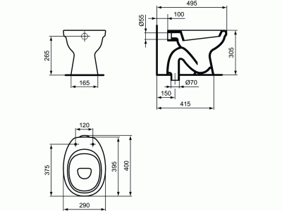 BAMBY WC detské stacionárne, T2144, + BAMBY WC sedadlo, T8800