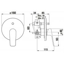 LAUFEN UMA Vaňová podomietková batéria D1+D2 komplet, HF506879100000