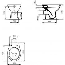 Eurovit výlevka stacionárna 50x36 cm, W333101, pokračovanie ukončenej produkcie V312701