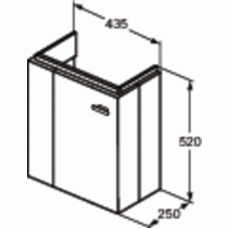 Connect Space skrinka pod umývatko  45 cm - ľavá, E0370SO