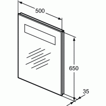 STRADA Zrkadlo s osvetlením 50 cm, K2475