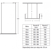 Synergy Wetroom priečna vzpera, L6229EO