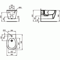 Connect New bidet  závesný so skrytým upevnením, E772201