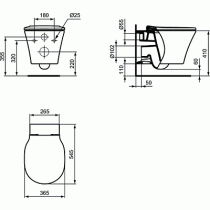 Connect Air aquablade WC závesné 36x55 cm, E005401