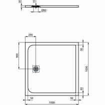 UltraFlat  S 100x100x3 cm Sprchová vanička z IdealSolid, K8216FR