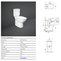 PACK, MORNING RIMLESS WC kombi, misa MORWC1146AWHA, nádrž spodné napúšťanie MORWT1800AWHA, PA0052