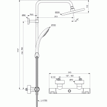 CERATHERM T25 Sprchový systém s termostatickou batériou, A7545XG