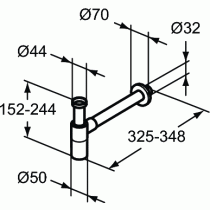 UNIV Umývadlový zápachový uzáver (polsifón), T4441A5