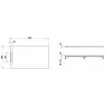 LAUFEN PRO S Sprchová vanička 140x80 cm Antracitová matná štruktúrovaná, H210183078