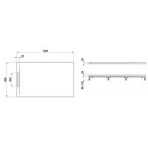 LAUFEN PRO S Sprchová vanička 150x90 cm Betónovo šedá matná štruktúrovaná, H211185079