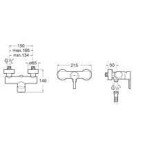 ROCA NAIA Sprchová batéria 150 mm, A5A2196C00