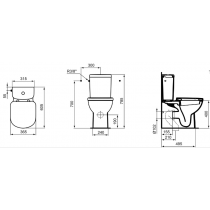 Tempo WC kombi nádrž 4,5/2,5l, bočné napustenie, T427401