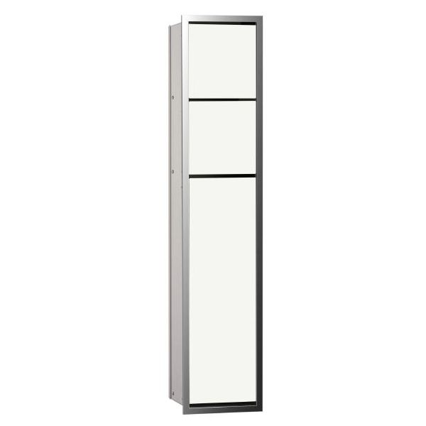 ASIS 150 Vstavaný WC modul 80 cm, 3-dvierkový, hlinik/biele sklo, ASIS150AW, 975027450, 975000051