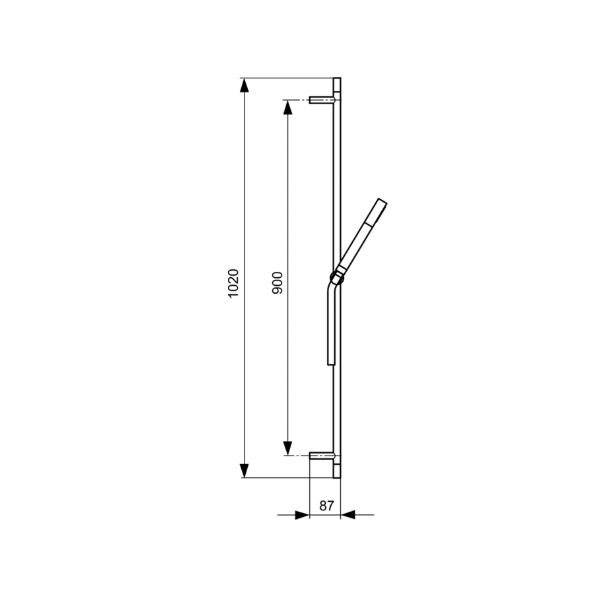 Mara, Sprchová kombinácia tyč 90 cm s 1-funkčnou ručnou sprchou, A4942AA