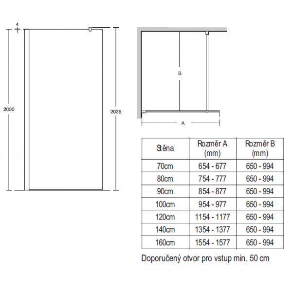 Synergy Wetroom priečna vzpera, L6229EO