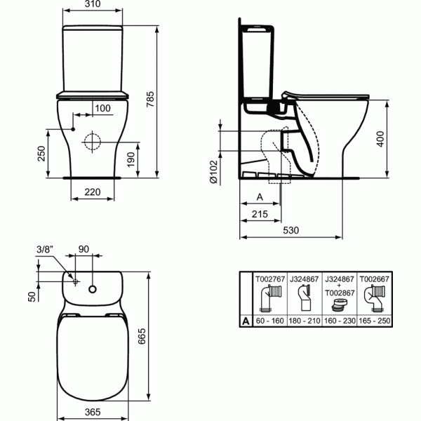 Tesi aquablade WC kombi misa , T008201