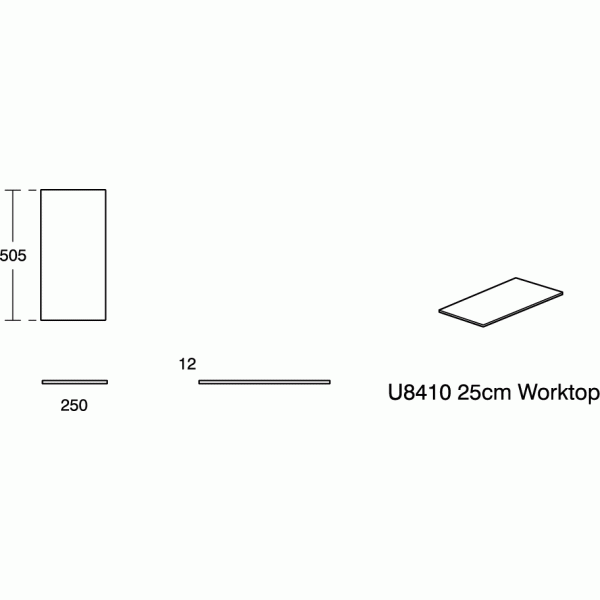 ADAPTO Vrchná doska pre nástennú skrinku, U8410WG