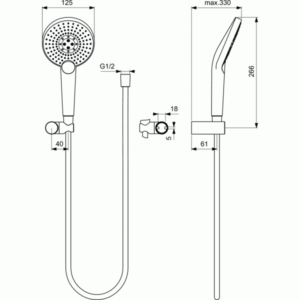 IDEALRAIN EVO JET Circle Sprchová sada EJC3, B2459AA