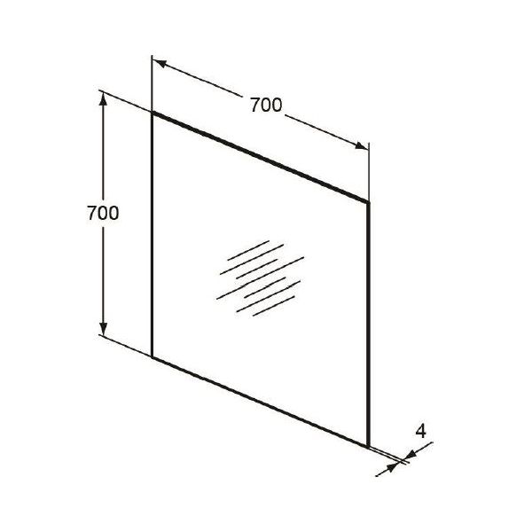 MIRROR & LIGHT Zrkadlo 60x70x0,4 cm, T3366BH