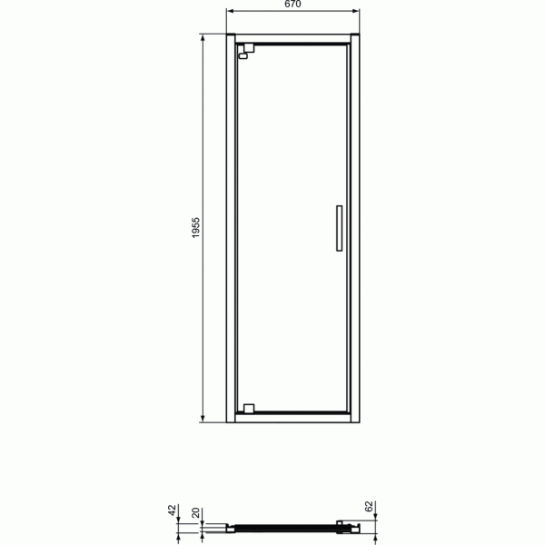 CONNECT 2  Pivotové dvere 70 cm, K9266EO