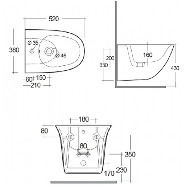 RAK SENSATION Bidet závesný, SENBD2101