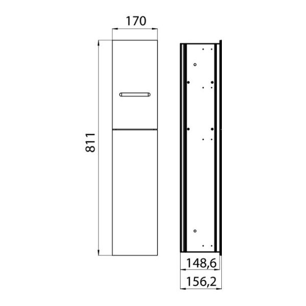 ASIS 2.1 Vstavaný WC modul 80 cm, 2-dvierkový, Ľavý biele sklo, ASIS21LW, 975427451, 975000051