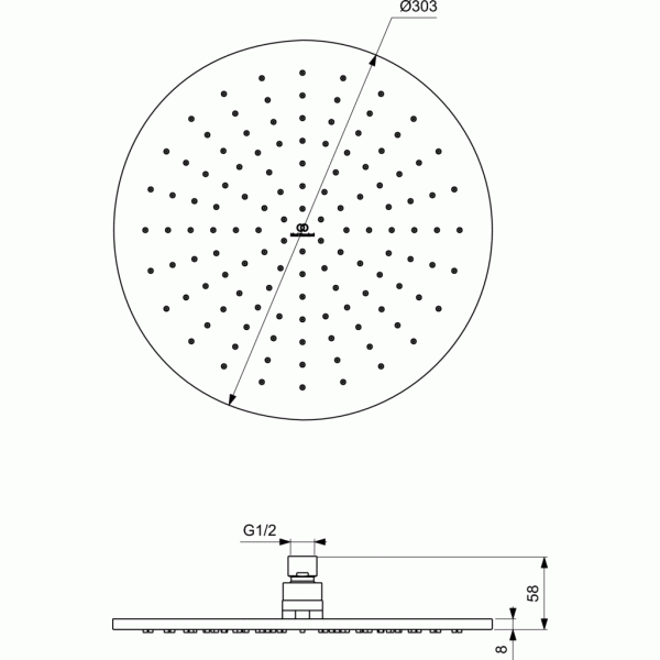 IdealRain hlavová sprcha Ø30 cm, A5803A2