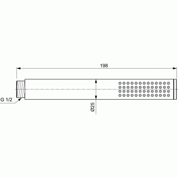 IDEALRAIN 1-funkční ruční sprcha mikrofón, farba lesklý chróm, BC774AA