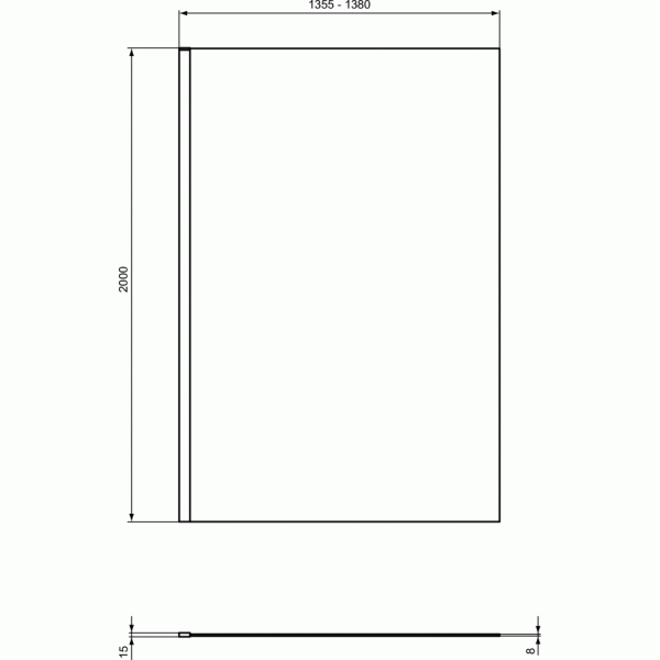 I.LIFE WETROOM Sprchový kút, pevná stena 140 cm, T4874EO