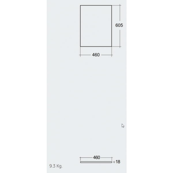 RAK PLANO Horná doska 60,5x46 cm, PLASL06146500